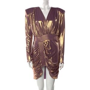 Zhivago Metallic Gold Long Sleeve Dress
